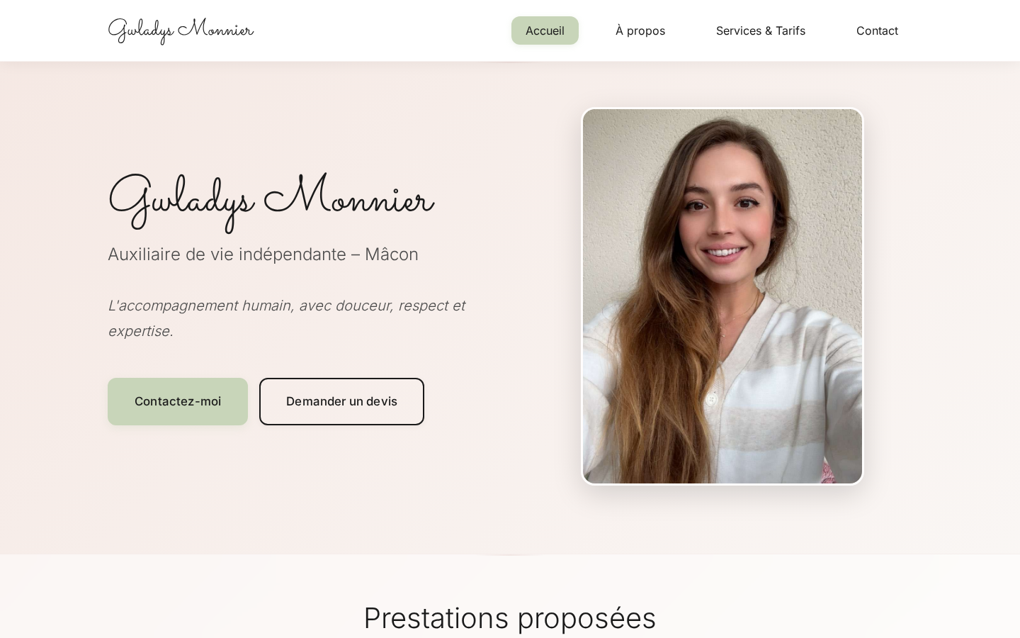 Aperçu du projet Gwladys Monnier
